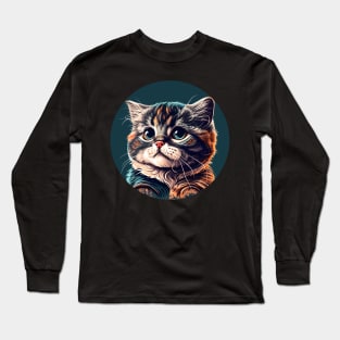 Cute Cat Fat Colorful, Gifts For Kid, For Dad, For Mom Long Sleeve T-Shirt